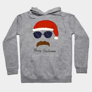 Merry Stachemas - Santa Hat Mustache Hoodie